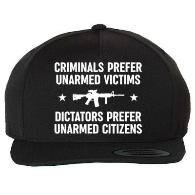 Criminals Prefer Unarmed Victims Wool Snapback Cap