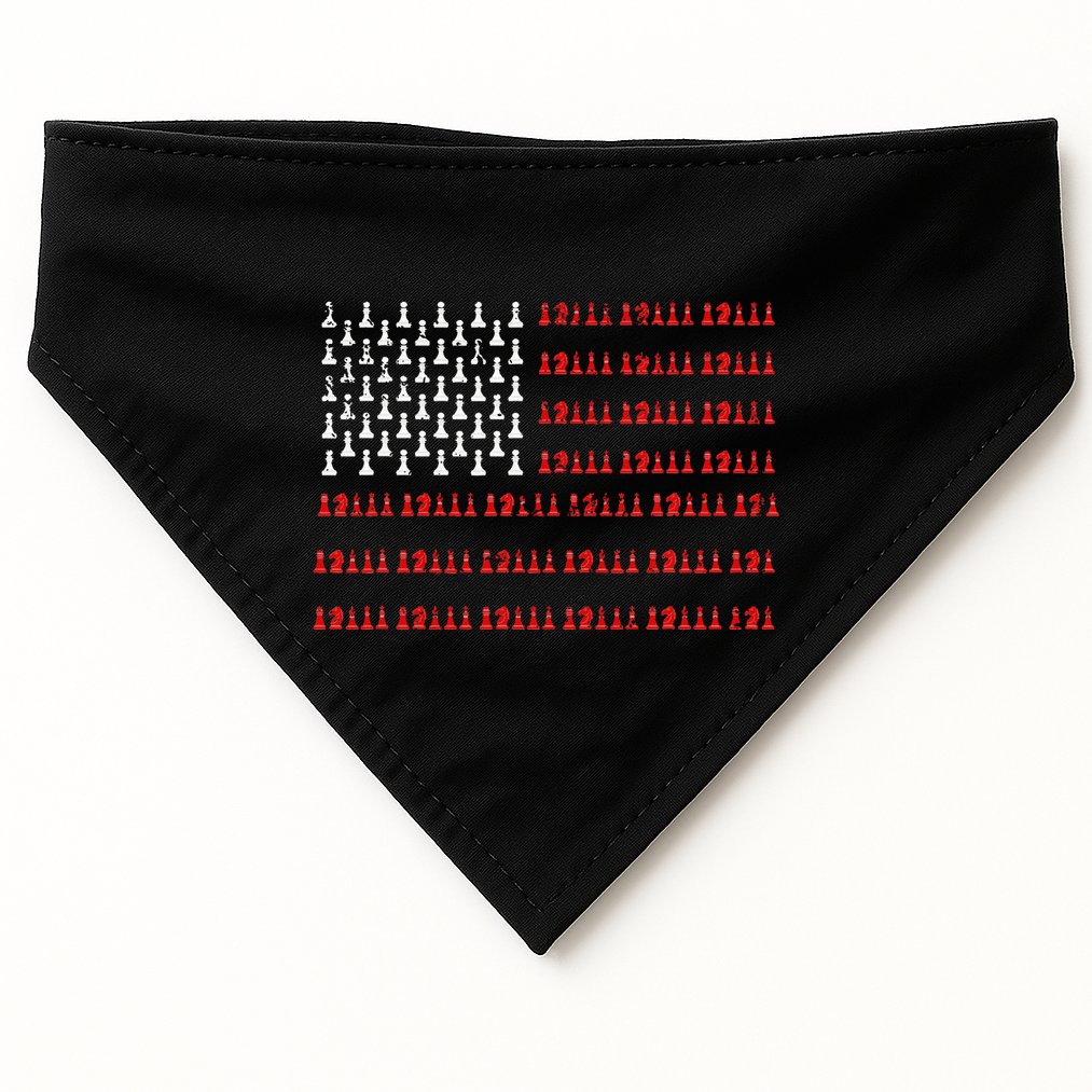 Chess Piece Usa Flag Chess Player Gift Chess USA-Made Doggie Bandana