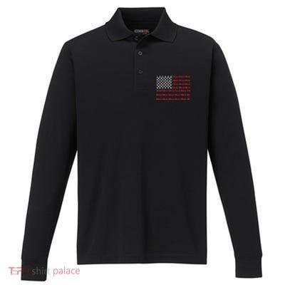 Chess Piece Usa Flag Chess Player Gift Chess Performance Long Sleeve Polo