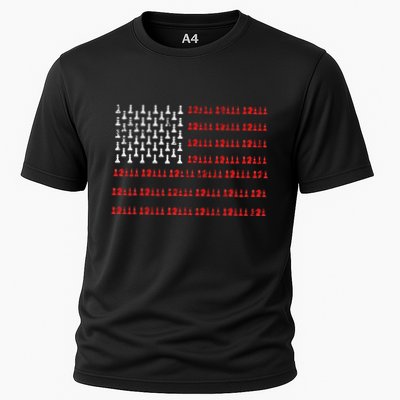 Chess Piece Usa Flag Chess Player Gift Chess Performance Shirt
