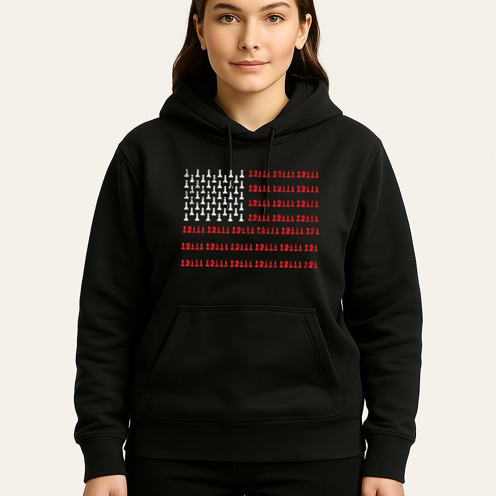 Chess Piece Usa Flag Chess Player Gift Chess Hoodie