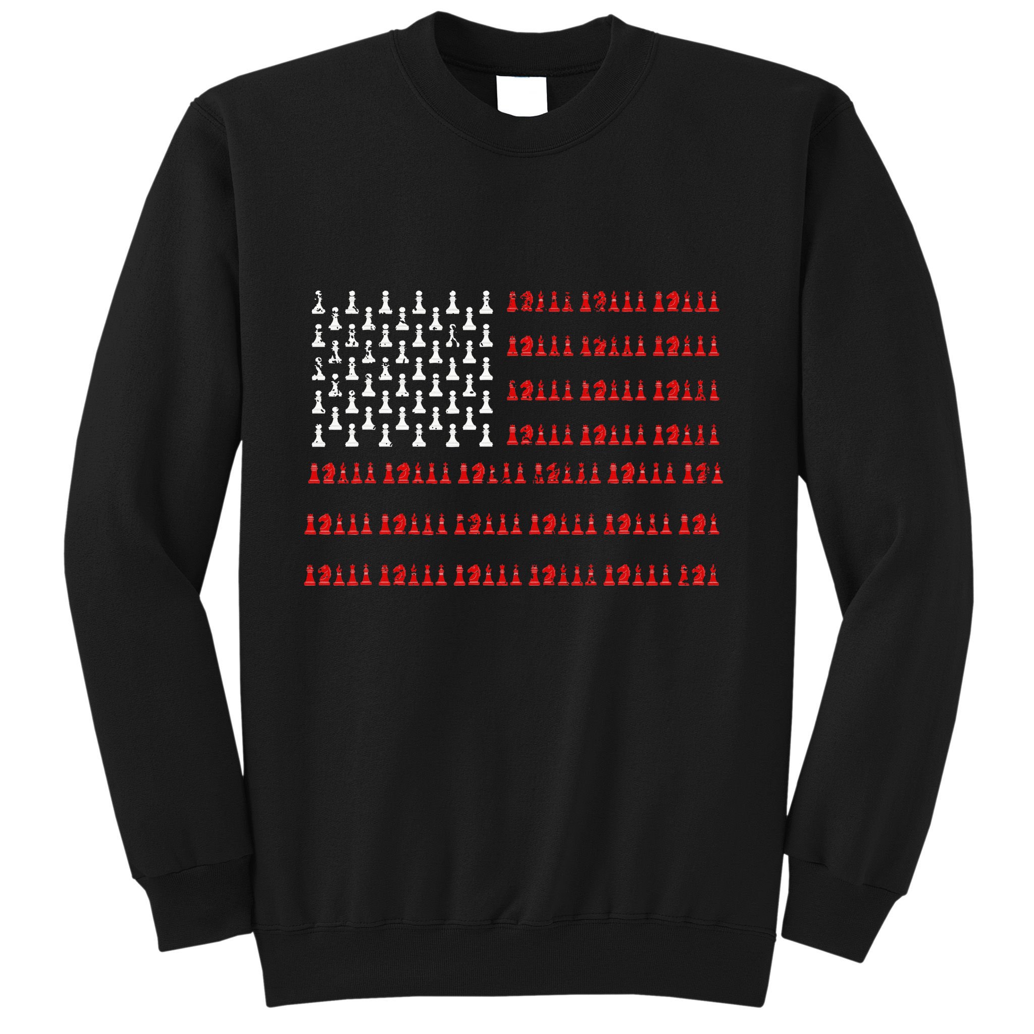 Chess Piece Usa Flag Chess Player Gift Chess Sweatshirt
