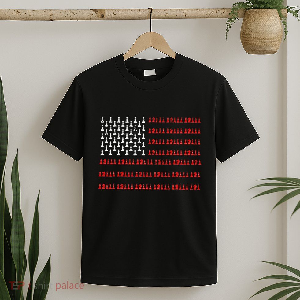 Chess Piece Usa Flag Chess Player Gift Chess T-Shirt