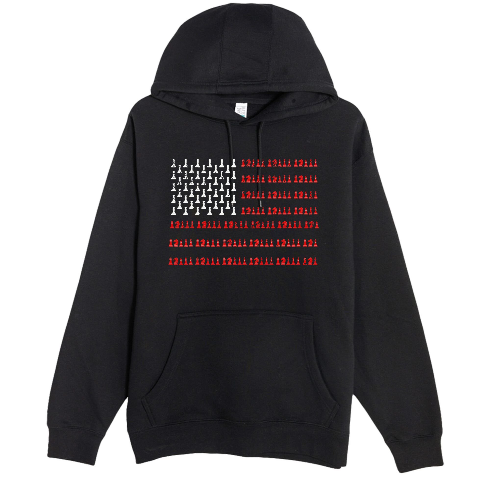 Chess Piece Usa Flag Chess Player Gift Chess Premium Pullover Hoodie