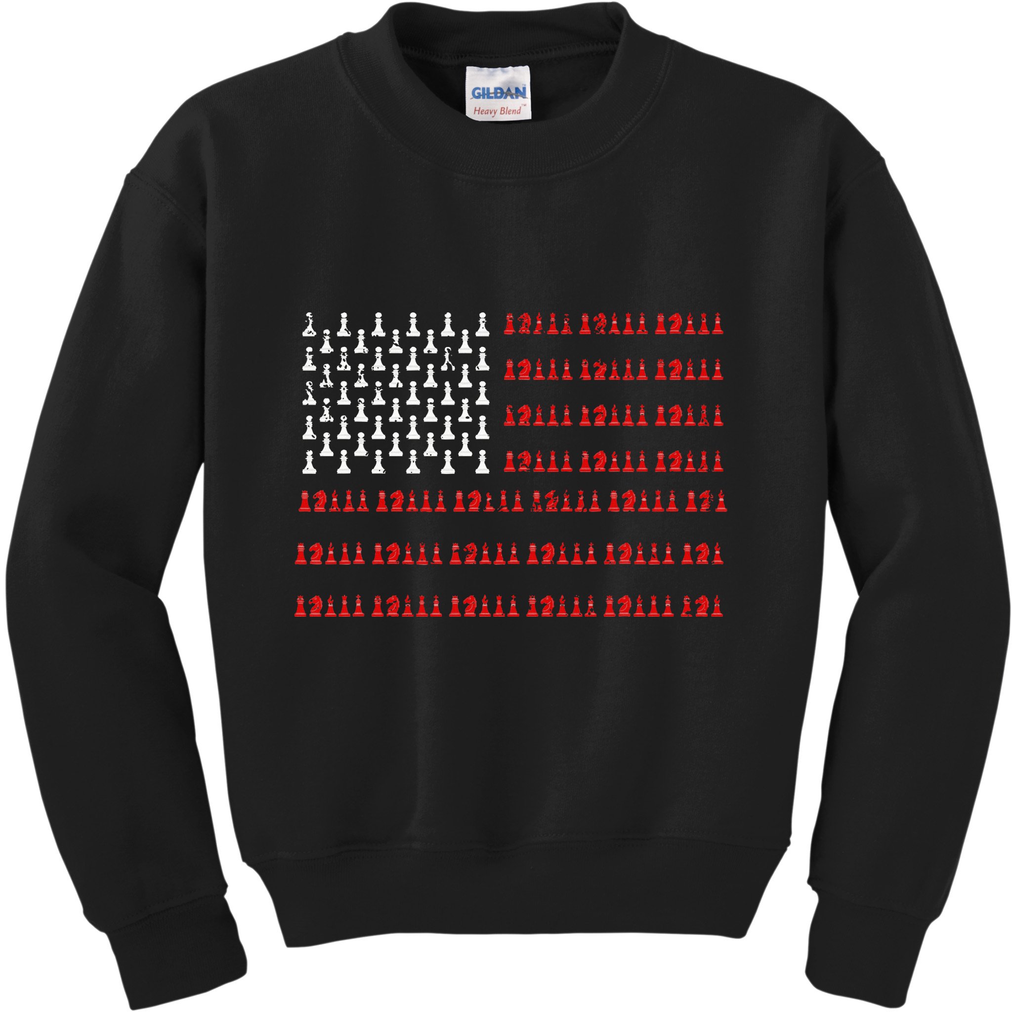 Chess Piece Usa Flag Chess Player Gift Chess Kids Sweatshirt