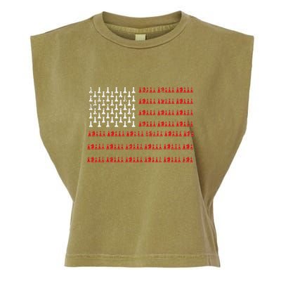 Chess Piece Usa Flag Chess Player Gift Chess Garment-Dyed Women's Muscle Tee