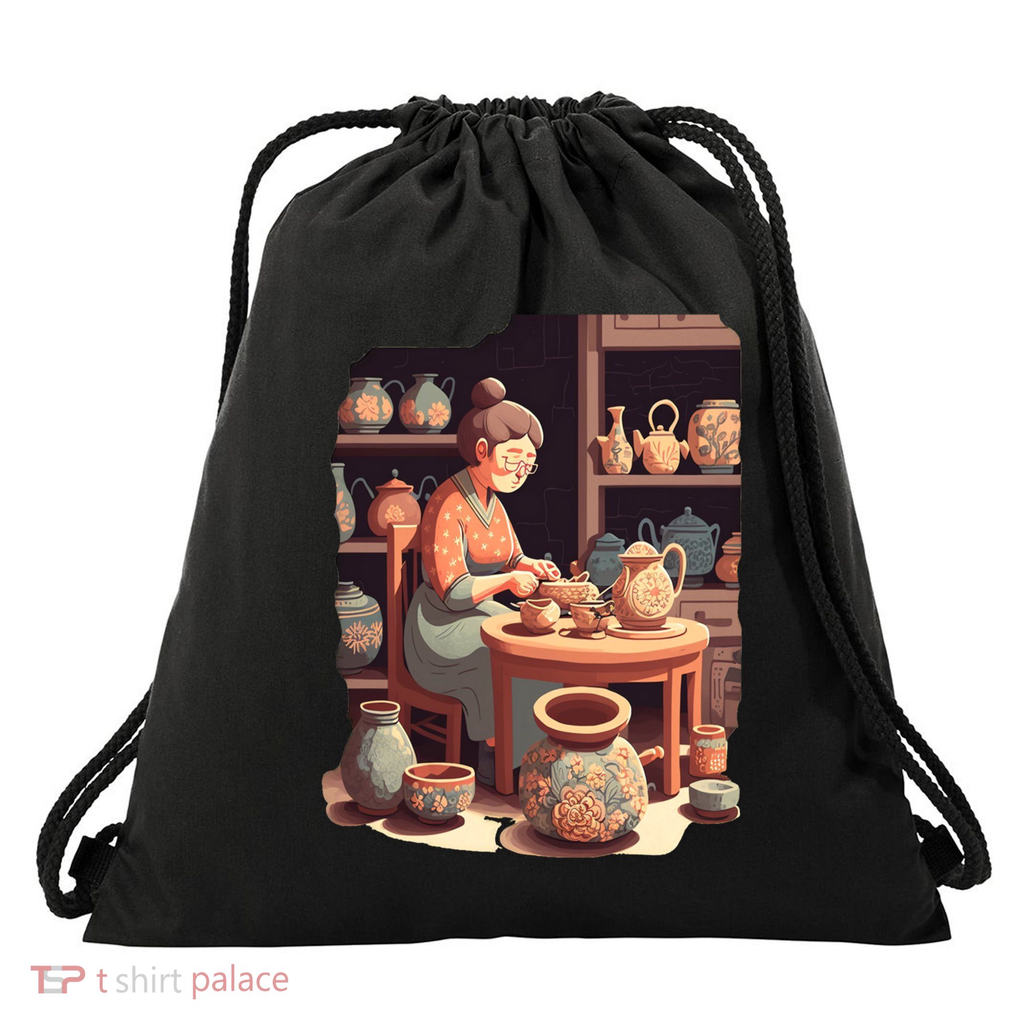 Claymaker Pottery Vintage Pottery Mom Meaningful Gift Drawstring Bag