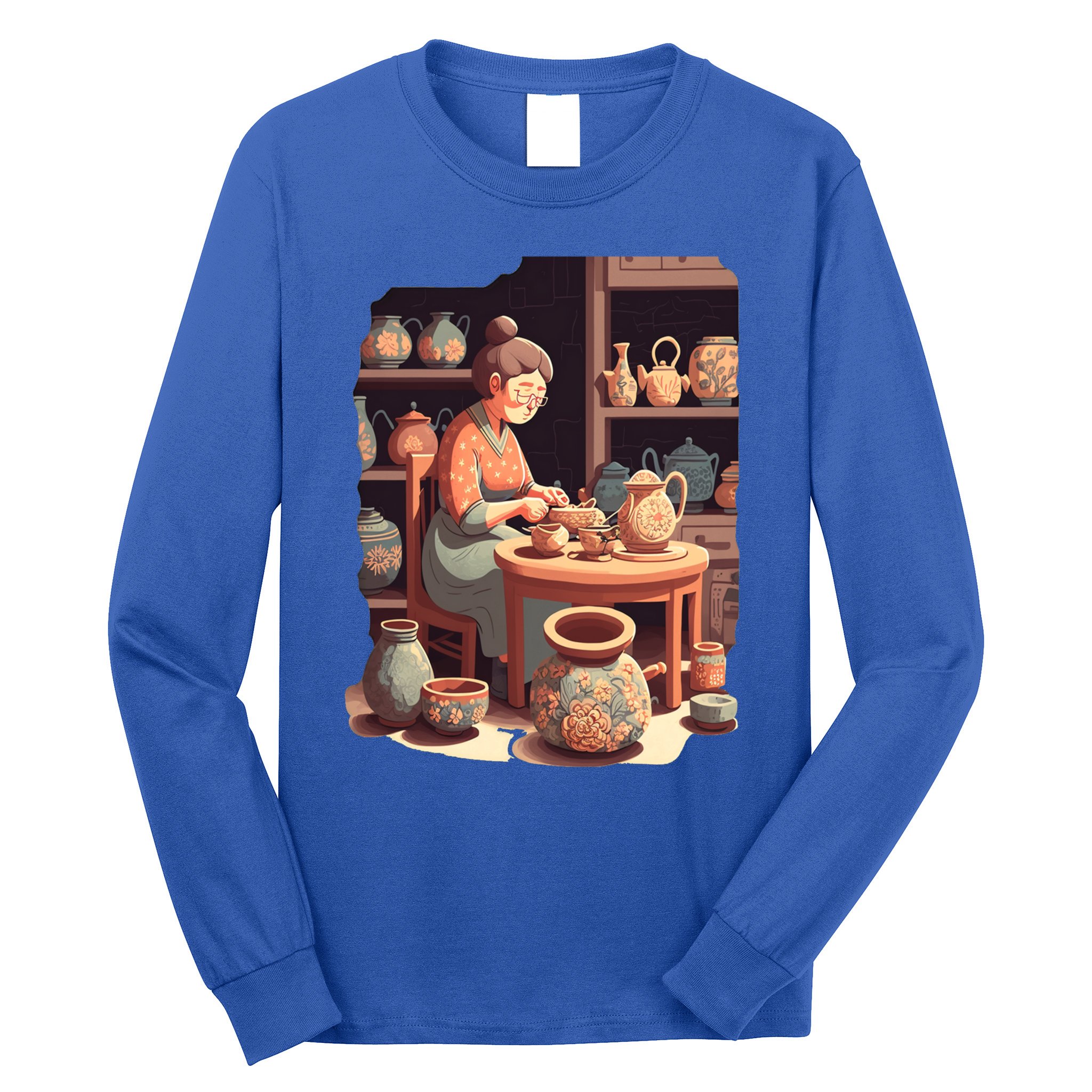 Claymaker Pottery Vintage Pottery Mom Meaningful Gift Long Sleeve Shirt