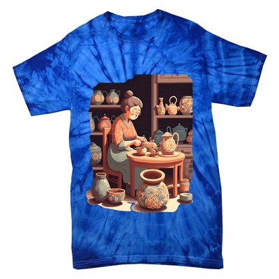 Claymaker Pottery Vintage Pottery Mom Meaningful Gift Tie-Dye T-Shirt