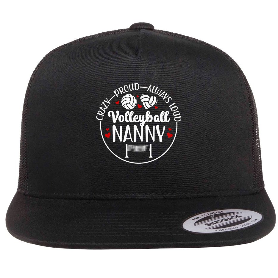 Crazy Proud Volleyball Nanny Of A Volleyball Player Nanny Flat Bill Trucker Hat