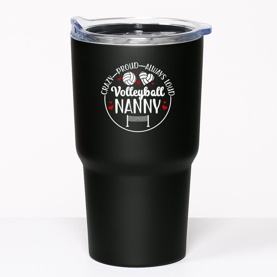 Crazy Proud Volleyball Nanny Of A Volleyball Player Nanny Tumbler