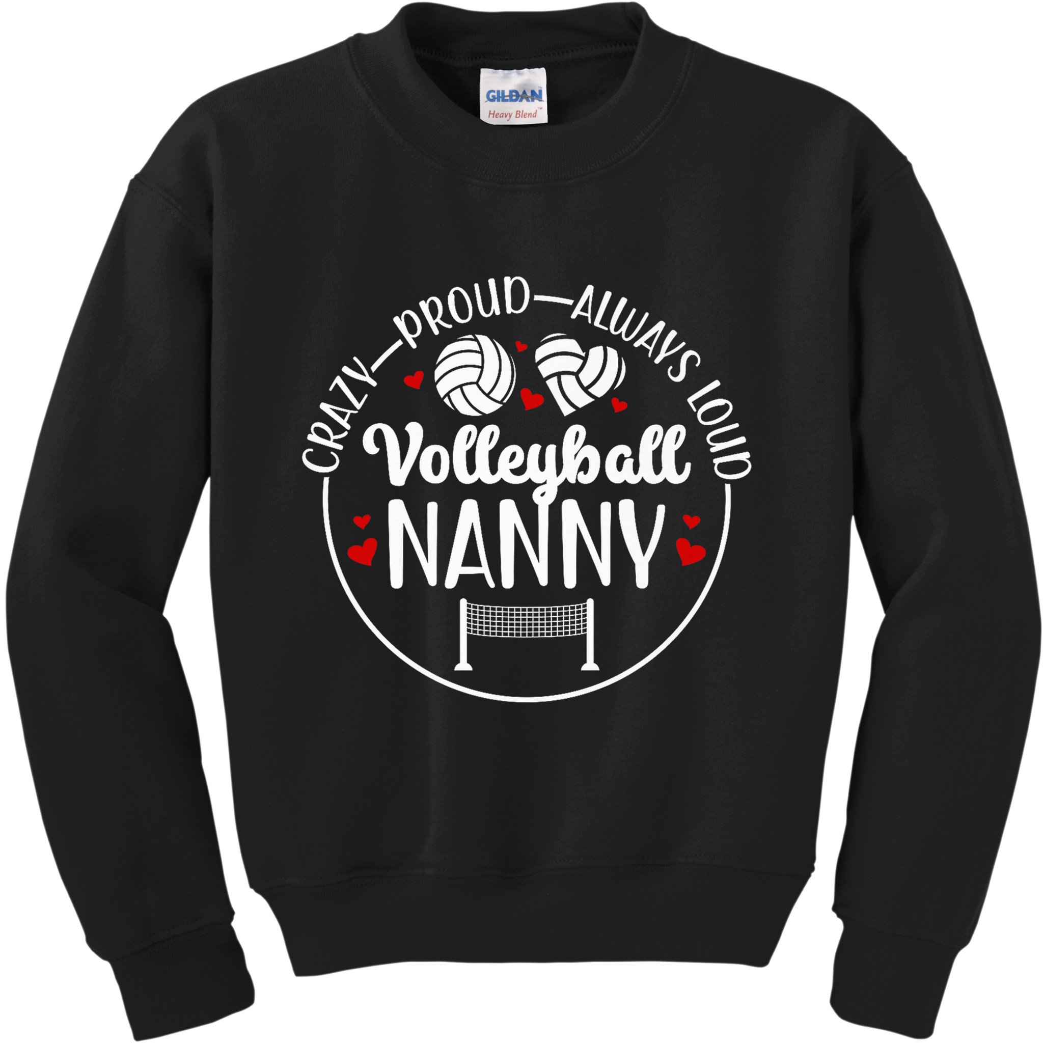 Crazy Proud Volleyball Nanny Of A Volleyball Player Nanny Kids Sweatshirt