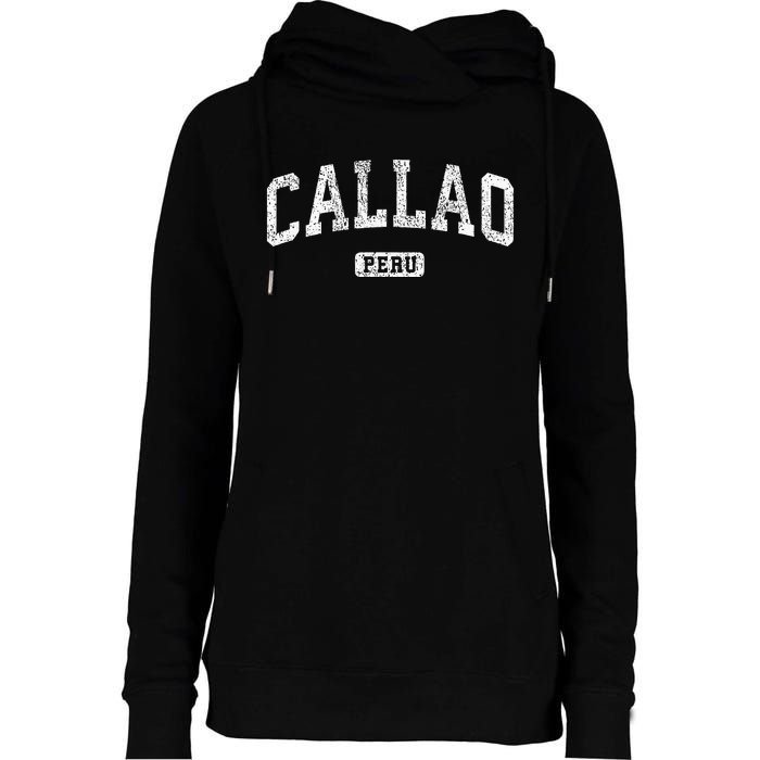 Callao Peru Vintage Sports Womens Funnel Neck Pullover Hood