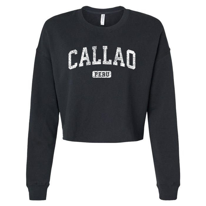 Callao Peru Vintage Sports Cropped Pullover Crew