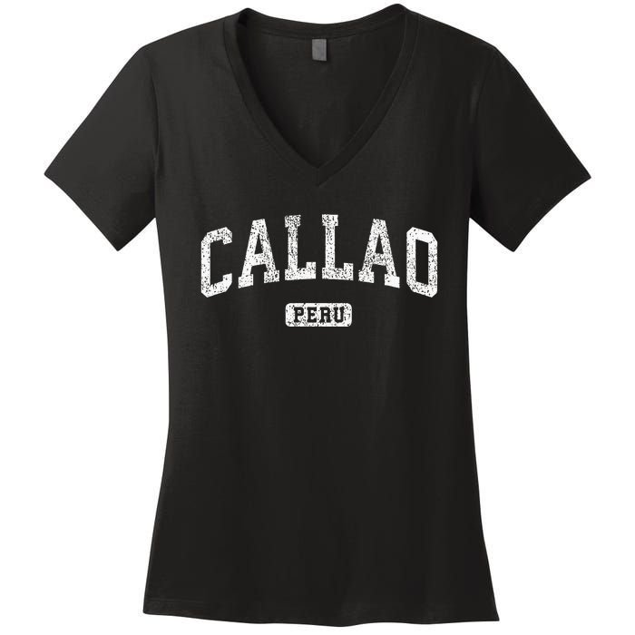 Callao Peru Vintage Sports Women's V-Neck T-Shirt