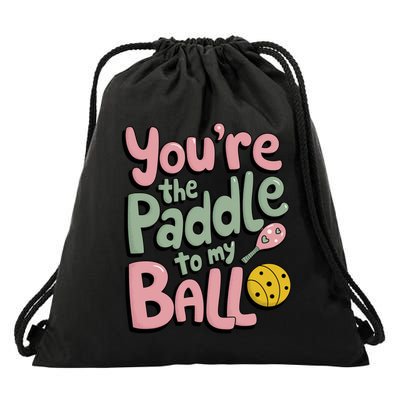 Couples Pickleball Valentines Day 2025 Pun Gift Drawstring Bag