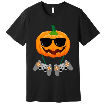 Cool Pumpkin Video Gamer Premium T-Shirt