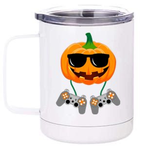 Cool Pumpkin Video Gamer 12 oz Stainless Steel Tumbler Cup