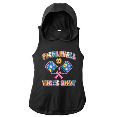 Cute Pickleball Vibes Only Ladies PosiCharge Tri-Blend Wicking Draft Hoodie Tank