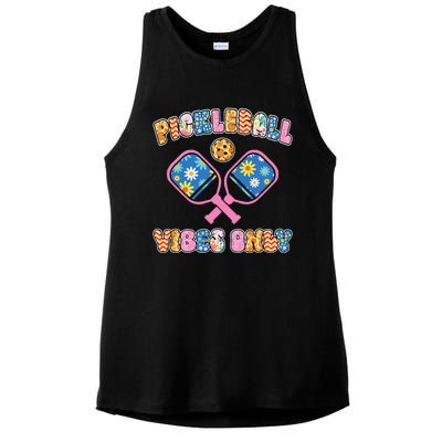 Cute Pickleball Vibes Only Ladies PosiCharge Tri-Blend Wicking Tank