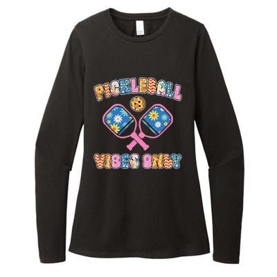 Cute Pickleball Vibes Only Womens CVC Long Sleeve Shirt