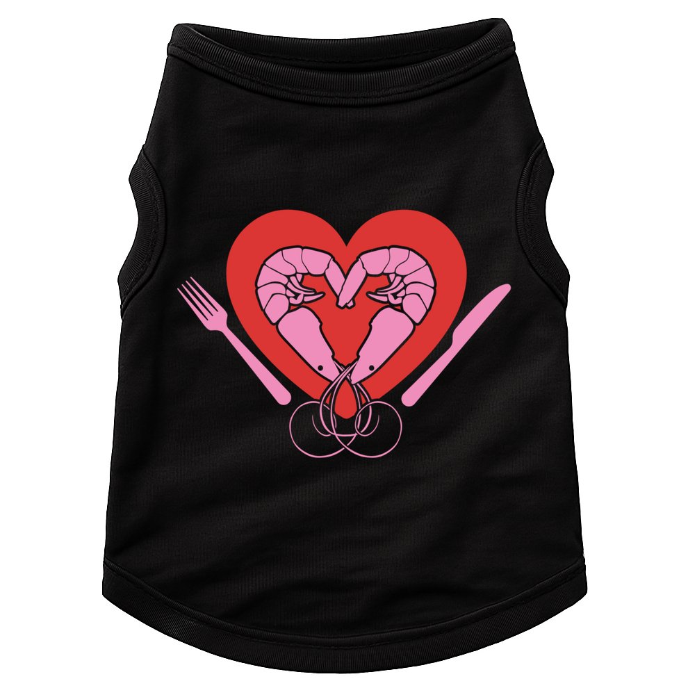 Cute Prawn Valentines Day Heart Shrimp Chef Fork Knife Gift Doggie Tank