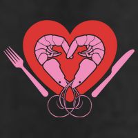 Cute Prawn Valentines Day Heart Shrimp Chef Fork Knife Gift Adult Drive Performance Visor