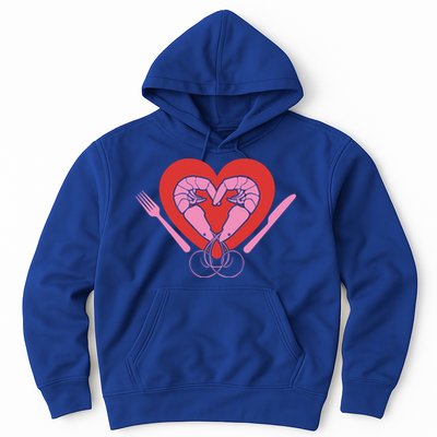 Cute Prawn Valentines Day Heart Shrimp Chef Fork Knife Gift Hoodie