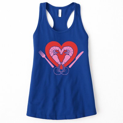 Cute Prawn Valentines Day Heart Shrimp Chef Fork Knife Gift Womens Tank Top