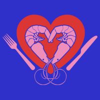 Cute Prawn Valentines Day Heart Shrimp Chef Fork Knife Gift Baby Bodysuit