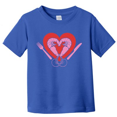 Cute Prawn Valentines Day Heart Shrimp Chef Fork Knife Gift Toddler T-Shirt