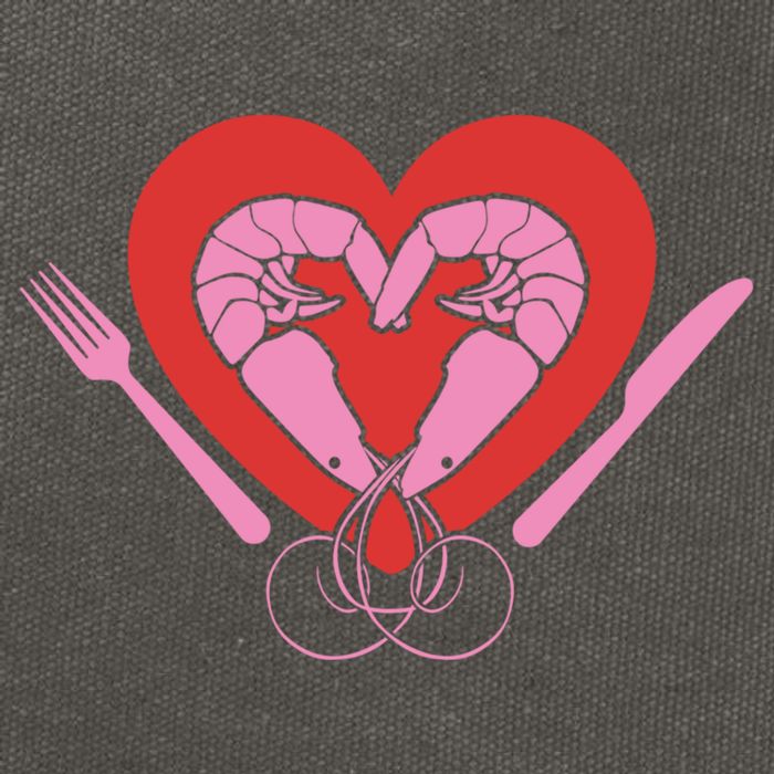 Cute Prawn Valentines Day Heart Shrimp Chef Fork Knife Gift Cotton Canvas Backpack