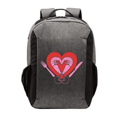 Cute Prawn Valentines Day Heart Shrimp Chef Fork Knife Gift Vector Backpack