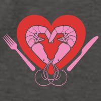 Cute Prawn Valentines Day Heart Shrimp Chef Fork Knife Gift Vector Backpack