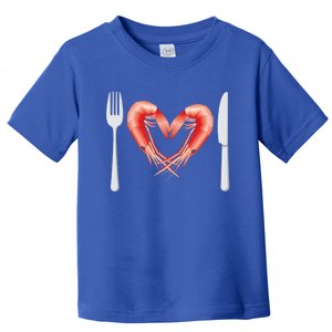 Cute Prawn Valentines Day Heart Shrimp Ocean Chef Fork Gift Funny Gift Toddler T-Shirt