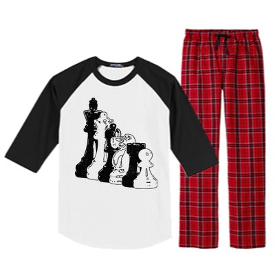 Chess Pieces Vintage Chess Player Raglan Sleeve Pajama Set