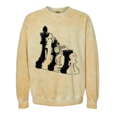 Chess Pieces Vintage Chess Player Colorblast Crewneck Sweatshirt