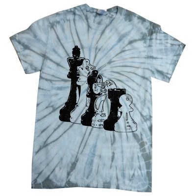 Chess Pieces Vintage Chess Player Tie-Dye T-Shirt