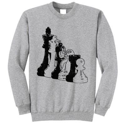 Chess Pieces Vintage Chess Player Tall Sweatshirt