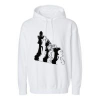 Chess Pieces Vintage Chess Player Garment-Dyed Fleece Hoodie