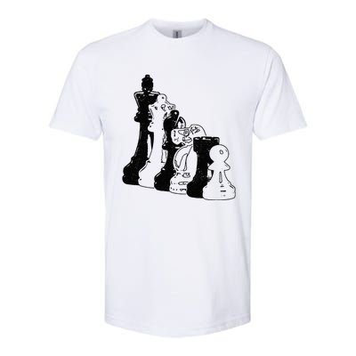 Chess Pieces Vintage Chess Player Softstyle CVC T-Shirt