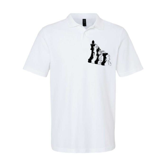 Chess Pieces Vintage Chess Player Softstyle Adult Sport Polo