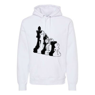 Chess Pieces Vintage Chess Player Premium Hoodie