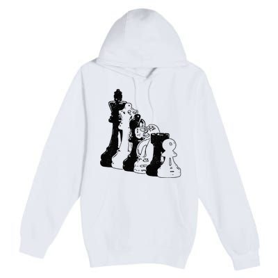 Chess Pieces Vintage Chess Player Premium Pullover Hoodie