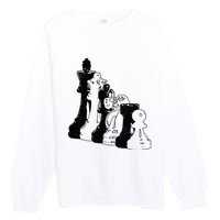 Chess Pieces Vintage Chess Player Premium Crewneck Sweatshirt