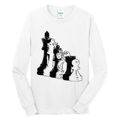 Chess Pieces Vintage Chess Player Tall Long Sleeve T-Shirt