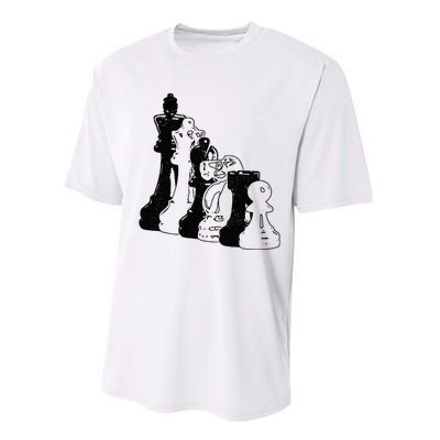 Chess Pieces Vintage Chess Player Performance Sprint T-Shirt