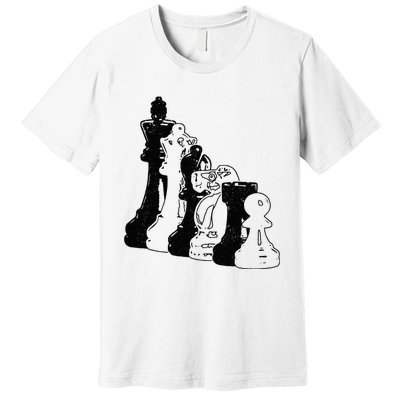 Chess Pieces Vintage Chess Player Premium T-Shirt