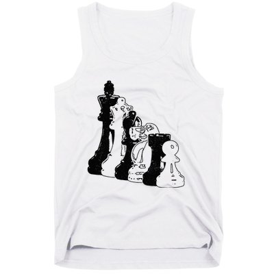 Chess Pieces Vintage Chess Player Tank Top