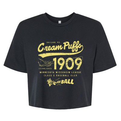 Cream Puffs Wisconsin Vintage Defunct Baseball Bella+Canvas Jersey Crop Tee